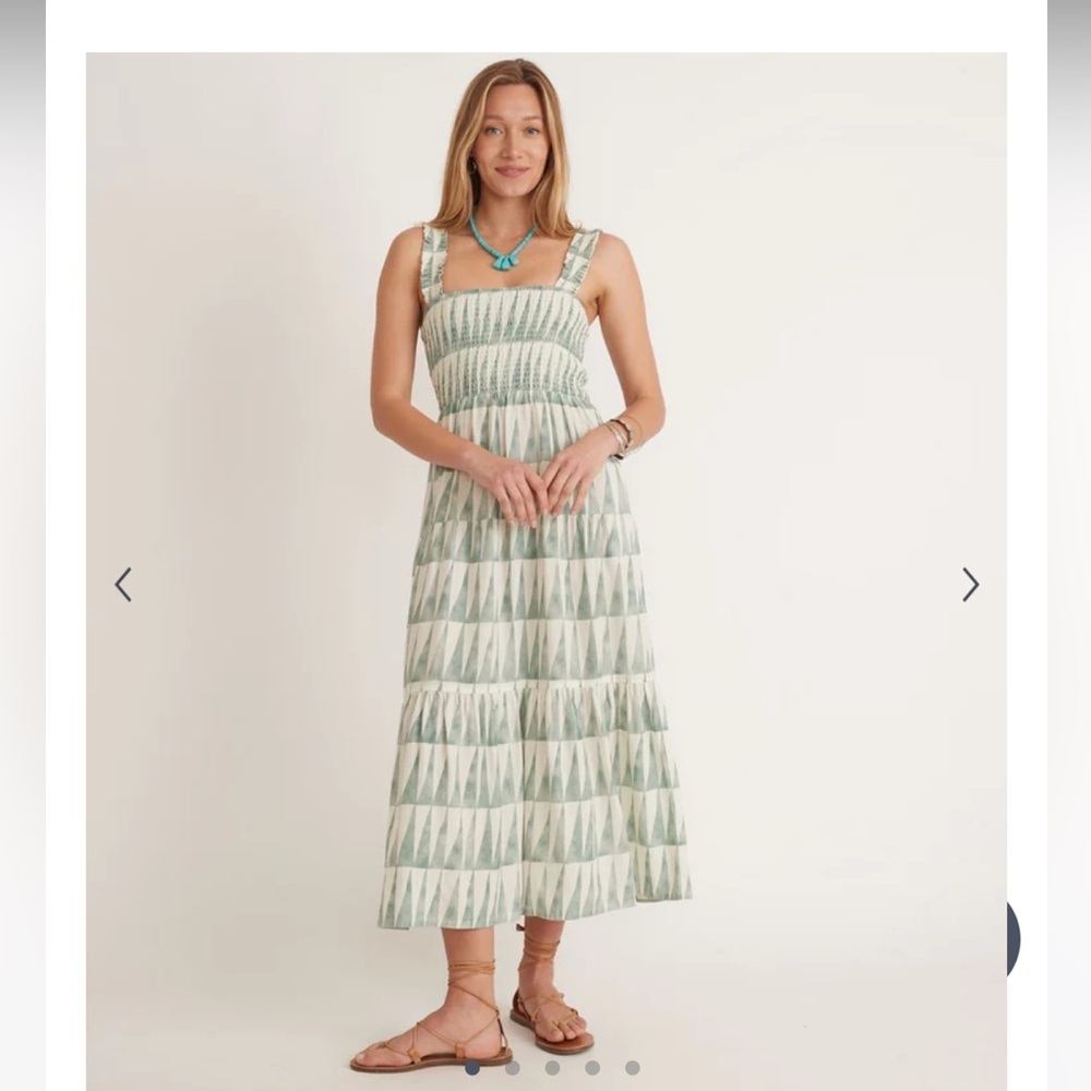 Marine Layer Selene Smocked Maxi Dress Geo Print